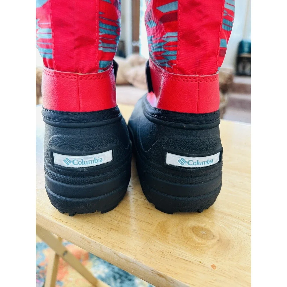 NWT Columbia 400 Grams Waterproof Snow Boots Red Aztec Print Sz 6 W -45 Degrees
